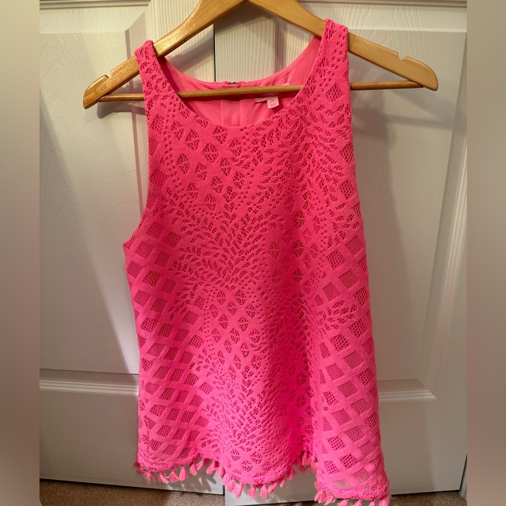 Lilly hot pink crochet top
